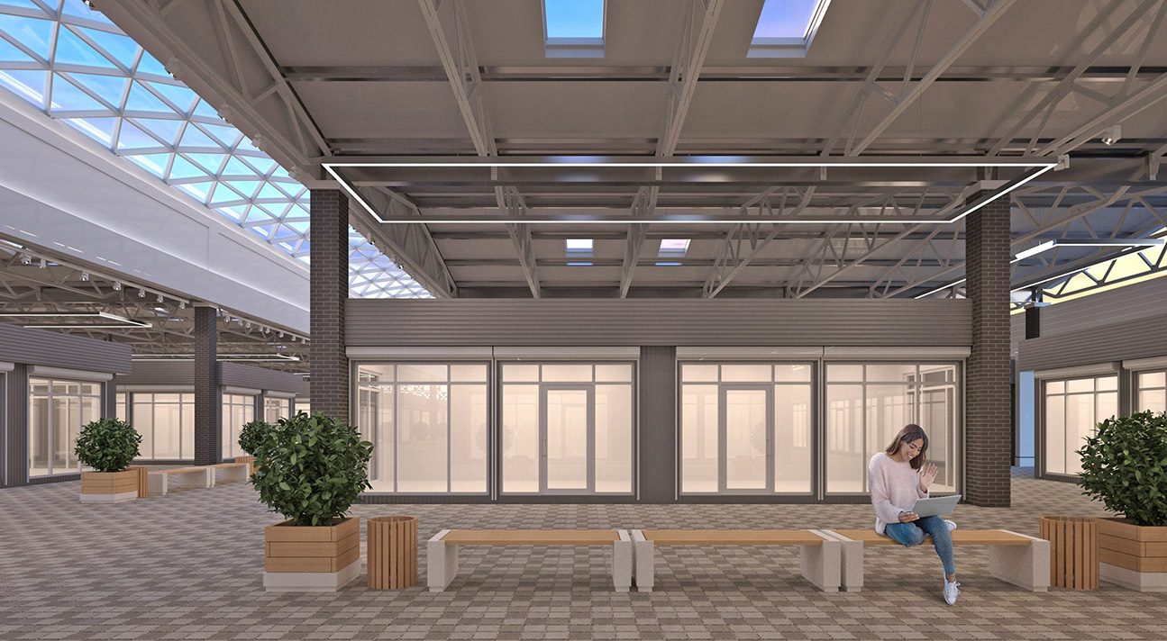 Conceptual design of the covered market - interior - view #4