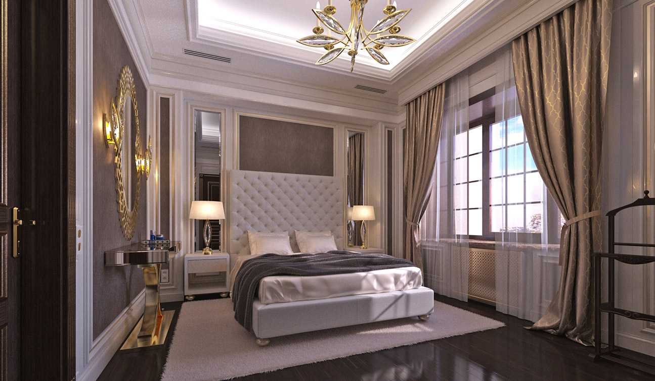 Elegant Guest Bedroom interior in Art Deco style - view #1