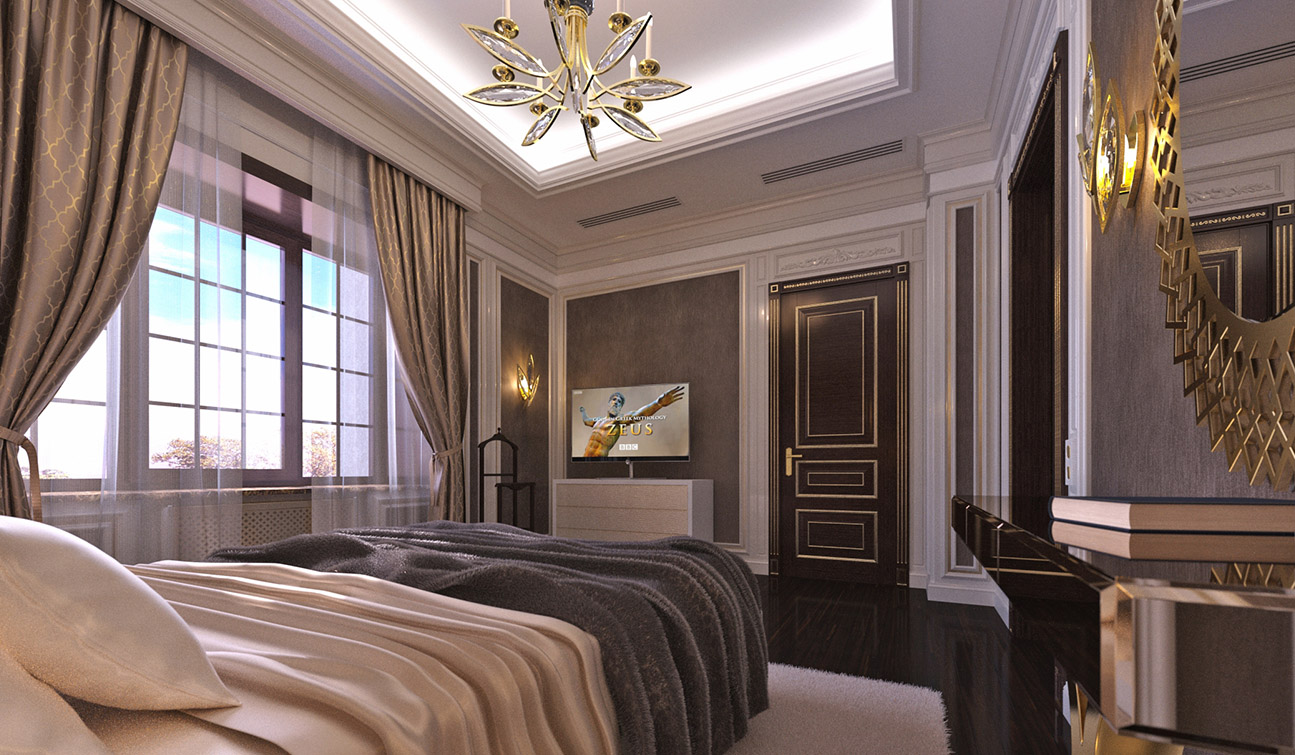 Elegant Guest Bedroom interior in Art Deco style - view #4