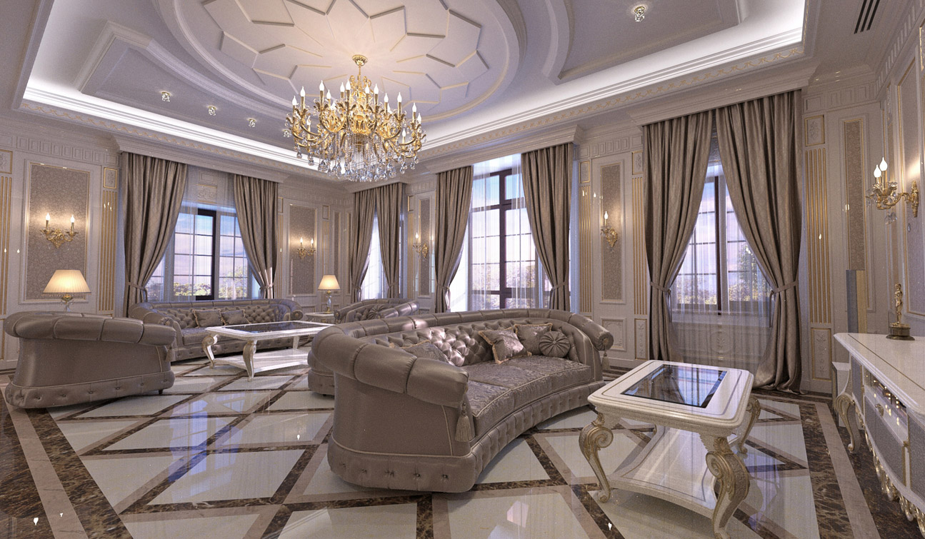 Living Room interior design in elegant Classic style image03