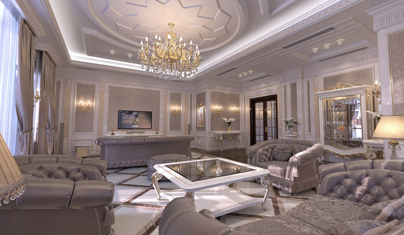 Living Room interior design in elegant Classic style image05