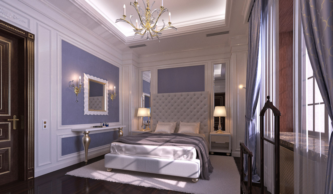 Стильный и Роскошный интерьер гостевой Спальни в стиле Арт-Деко - изображение № 2