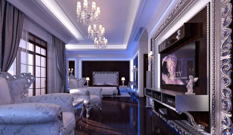 Glamour Bedroom interior in Luxury Neoclassical style
