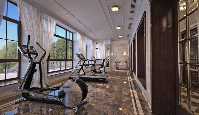 Massage and Fitness room interior in Luxury Home SPA